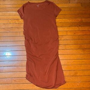 Isabel Maternity auburn calf length dress